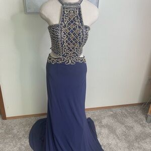 Blue evening gown